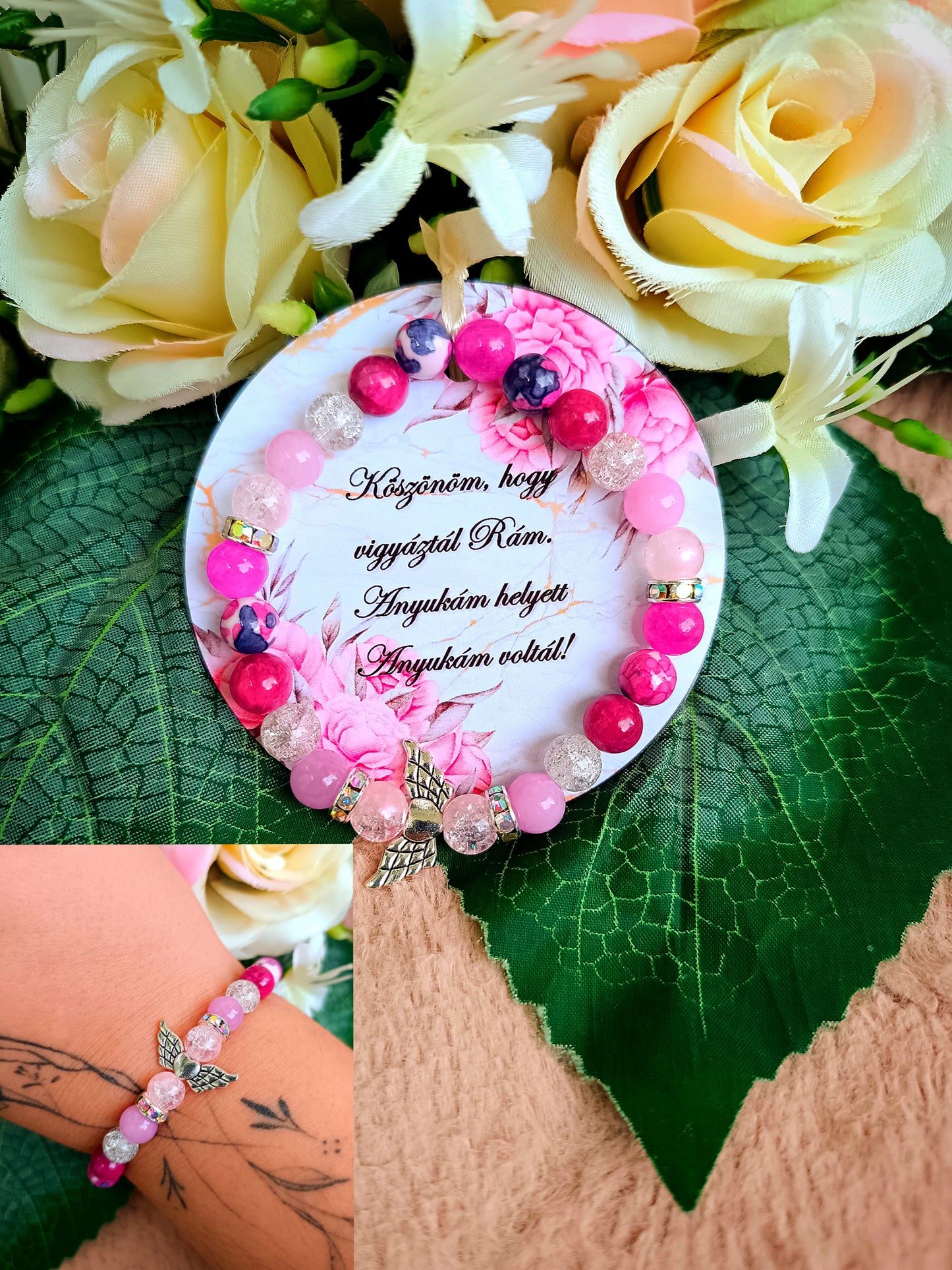 Lelki béke, védelem ásvány karkötő ajándék ballagásra