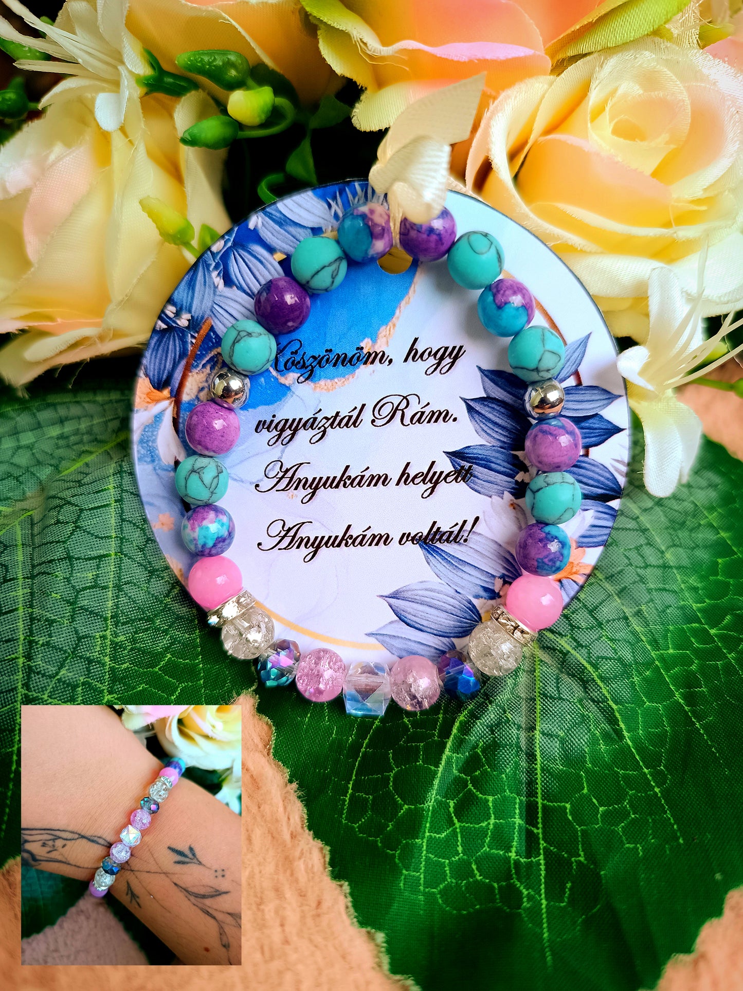 Kreativitás, önbizalom ásvány karkötő ajándék ballagásra