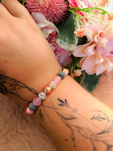 Ajándék pedagógusnak rózsakvarc karkötő