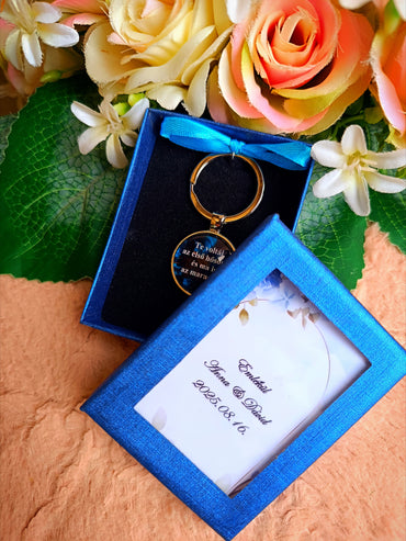 Ajándék szülőköszöntő apának kulcstartó esküvőre