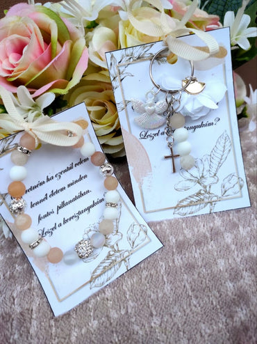 Keresztanya felkérő nude karkötő