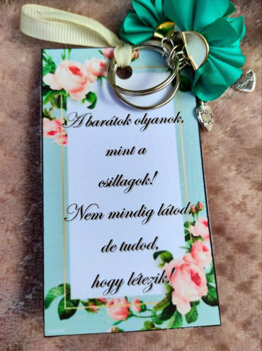 Barátság kulcstartó türkiz