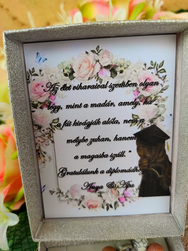 Diplomaosztóra ajándék szívhang ásvány karkötő