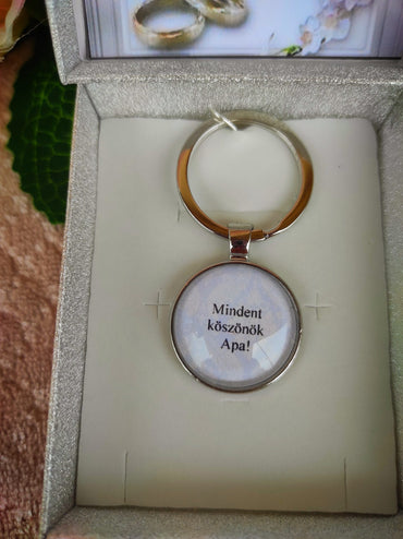 Köszönő kulcstartó örömapa fehér
