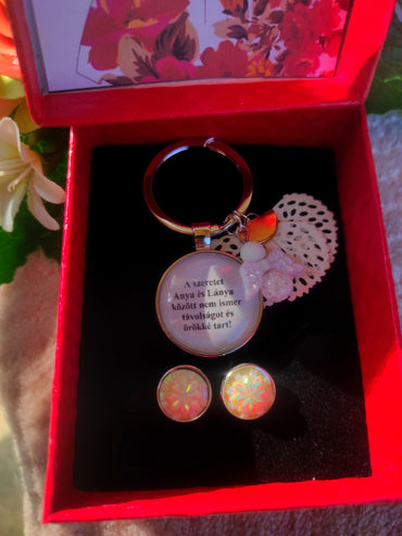 Anya lánya / fia kulcstartó fehér