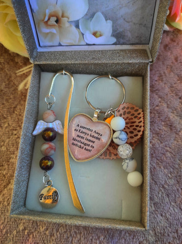 Anya lánya - fia kulcstartó és könyvjelző