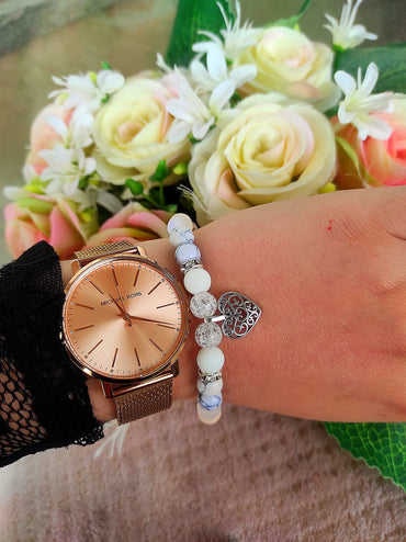 Ezüst szíves keresztanya köszönő karkötő