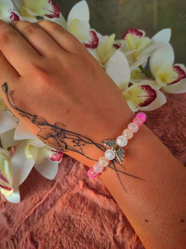 Angyalos színes páros karkötő