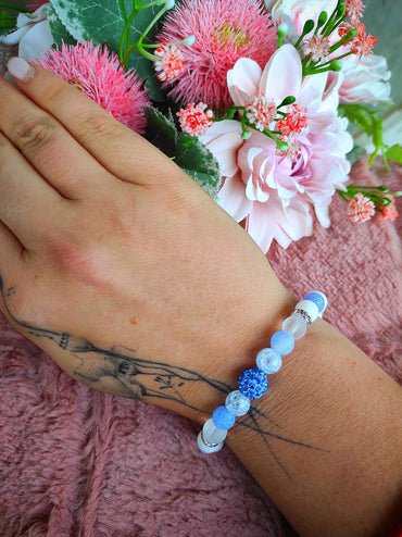 Kék szerencse anya karkötő