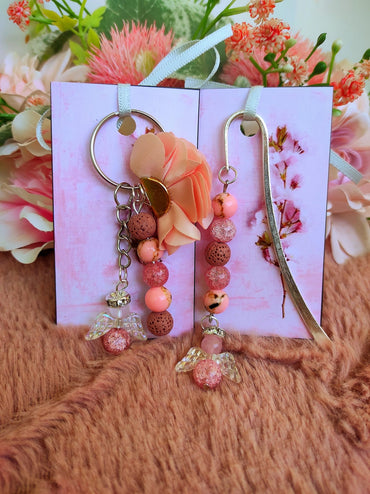 Angyalos pasztel ásvány kulcstartó