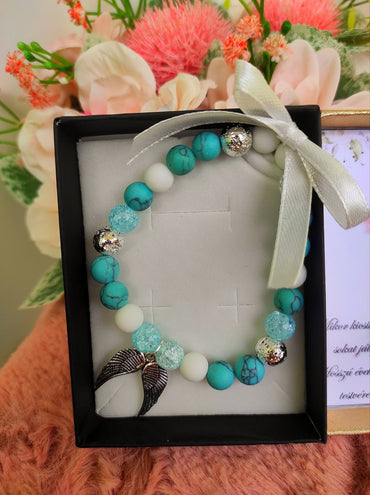 Angyalos türkiz karkötő testvér