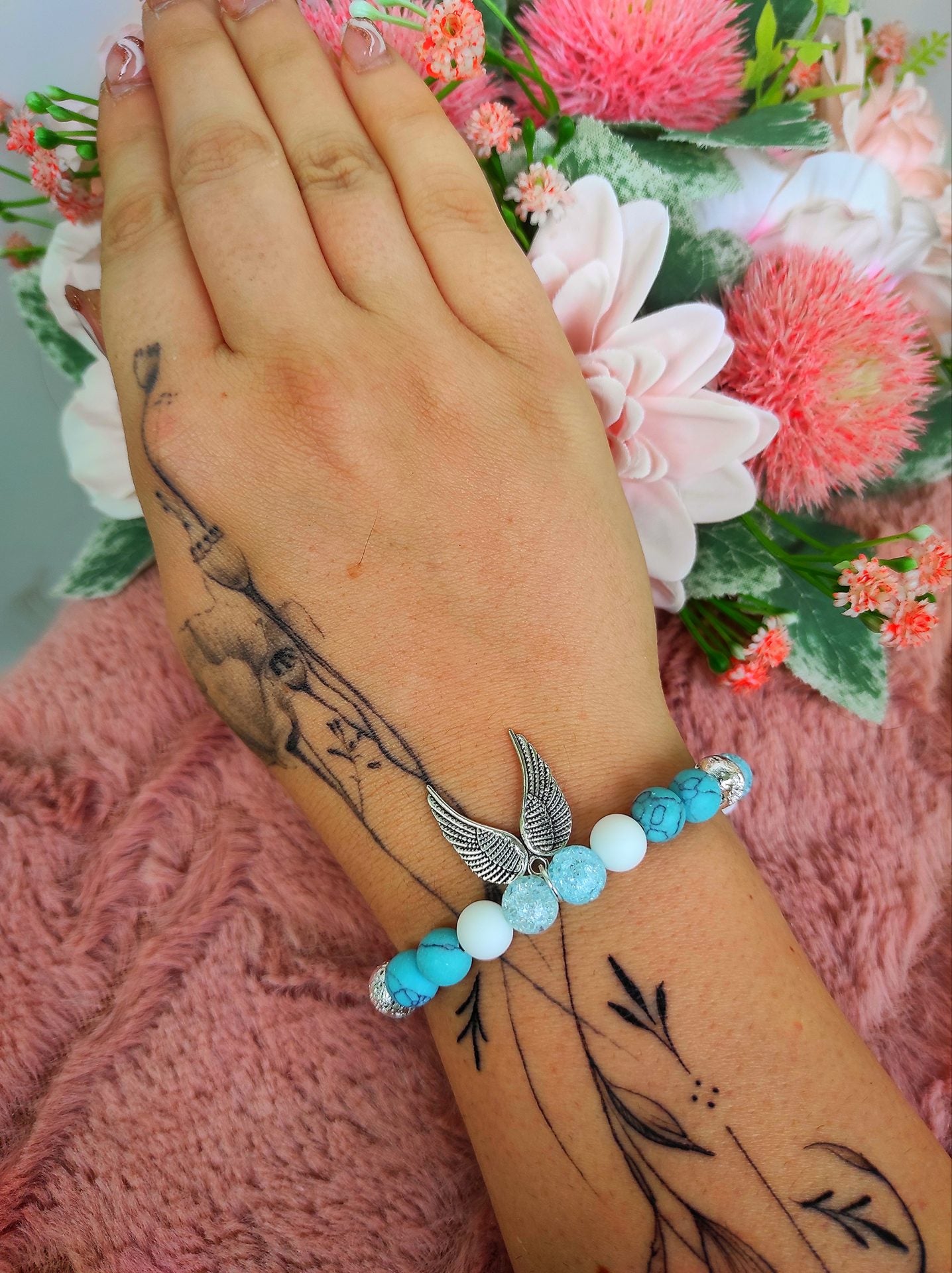 Angyalos türkiz karkötő testvér