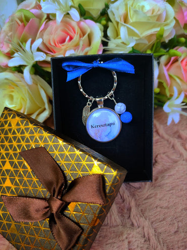 Keresztanya keresztapa felkérő kulcstartó