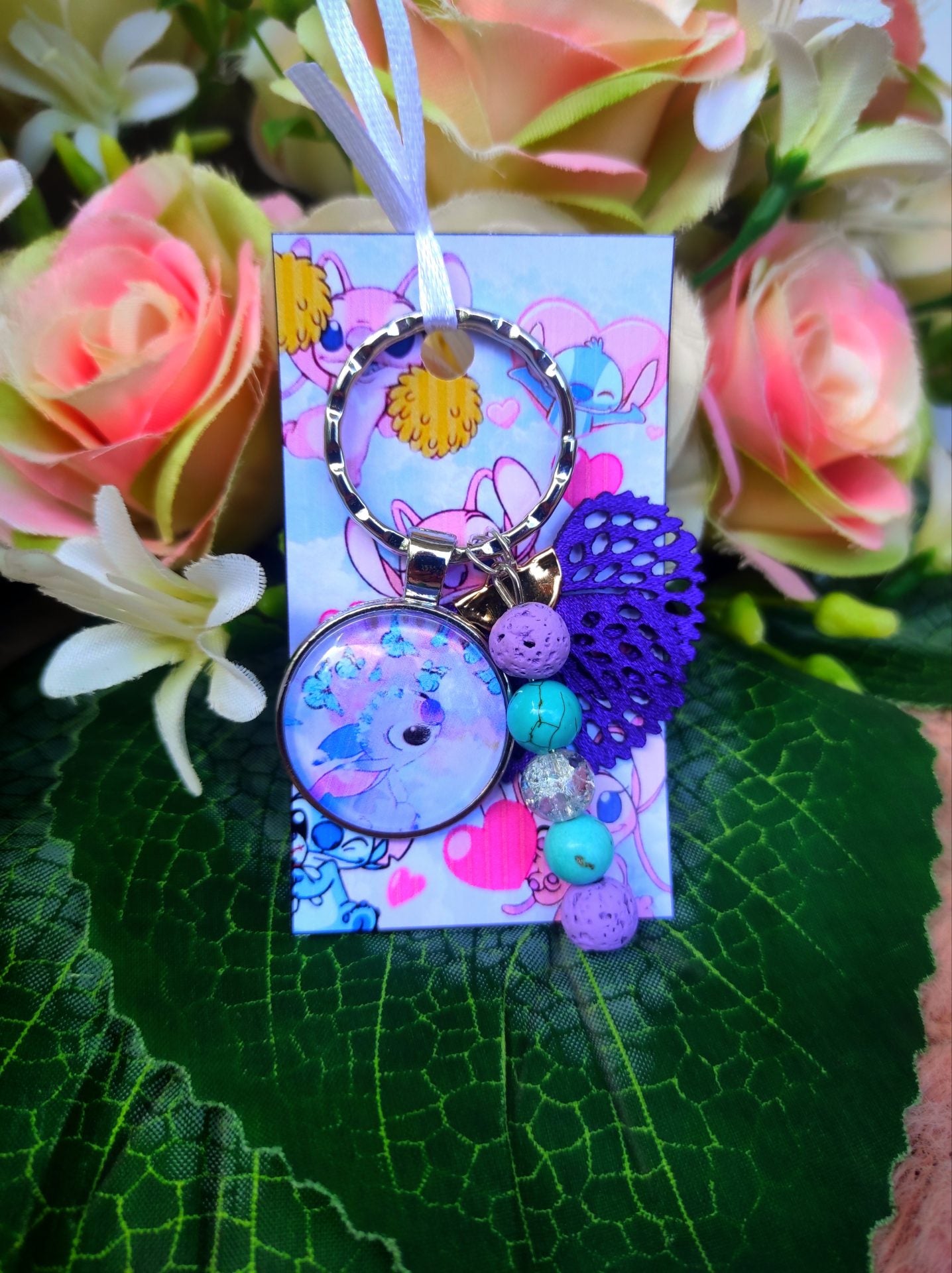 Stitch kulcstartó lila