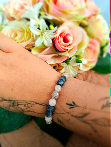 Ajándék szülőköszöntő rózsakvarc karkötő