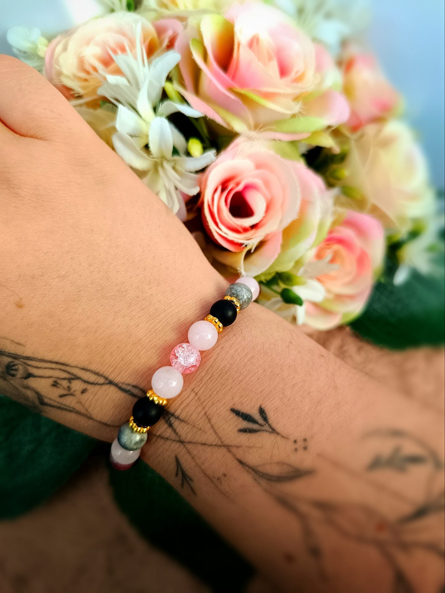 Bababejelentő ónix karkötő