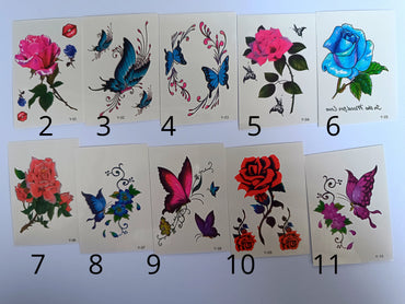 Nőnapi ajándék gyerek tetoválás köszöntővel virágos