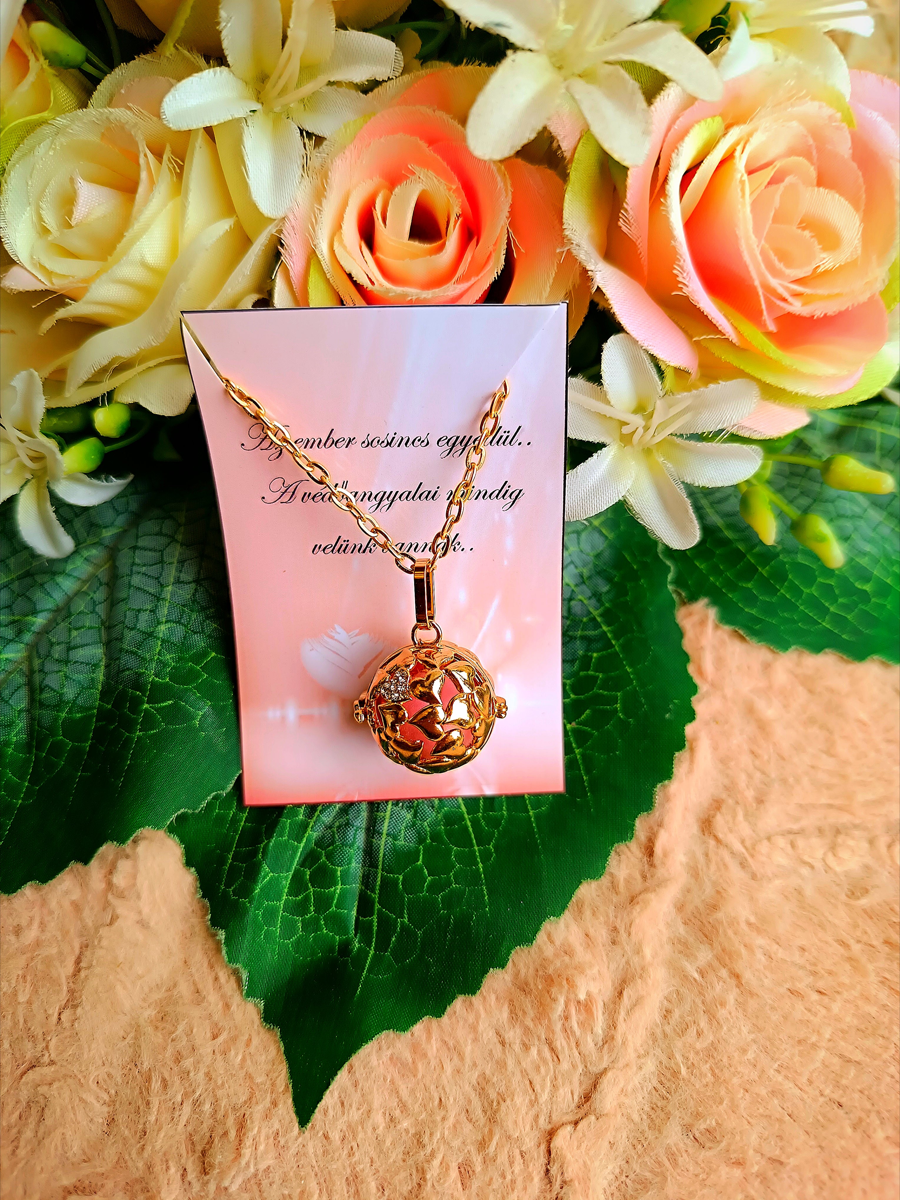 Angyalhívó rose gold köves