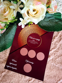 Tanúfelkérő kaparós sorsjegy bordó