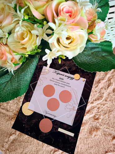 Keresztanya felkérő kaparós sorsjegy fekete rose