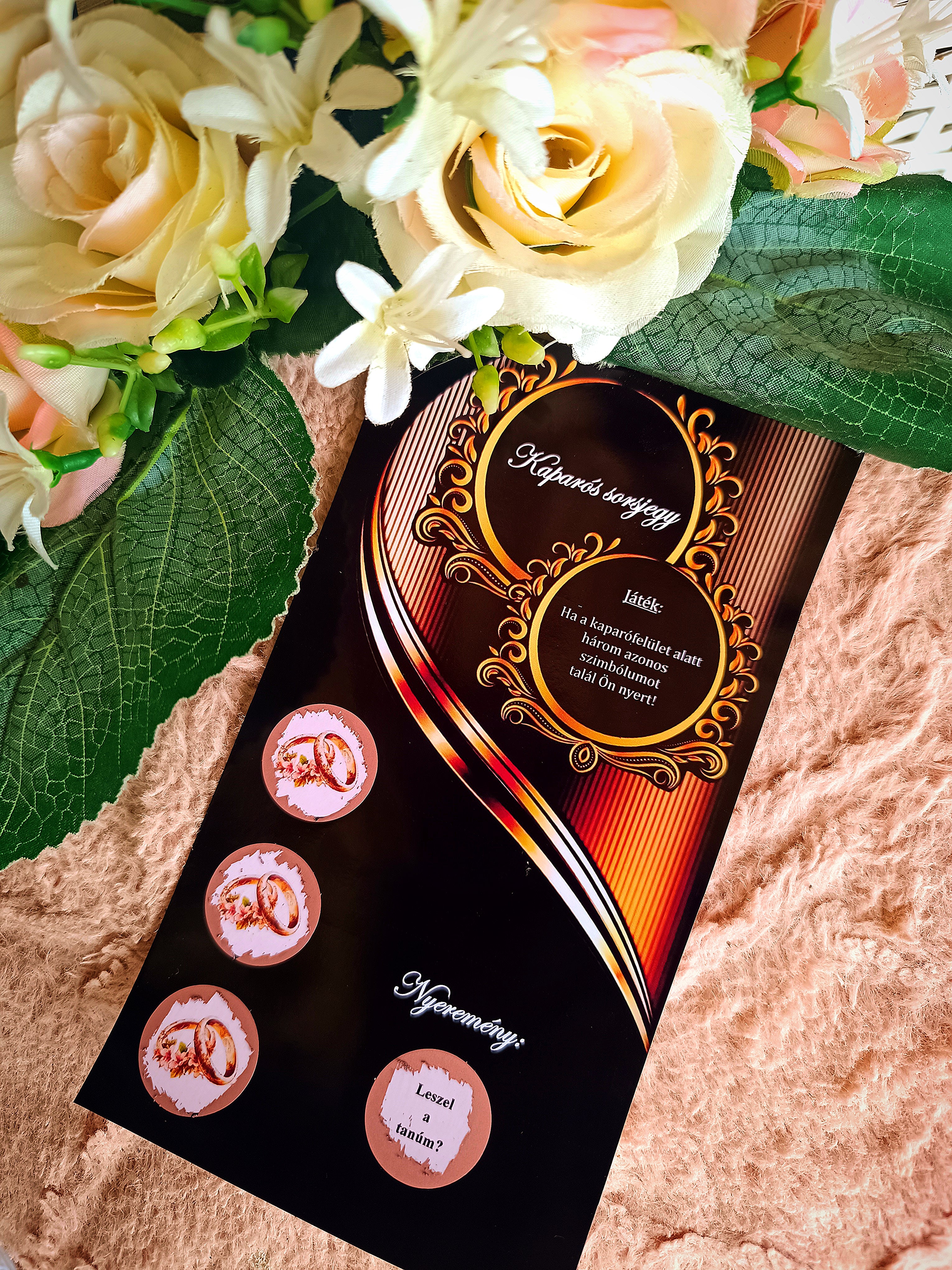 Tanúfelkérő kaparós sorsjegy fekete arany