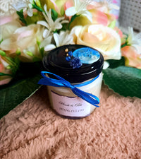 Eküvői köszönő ajándék vendégeknek feliratos ásvány gyertya kék