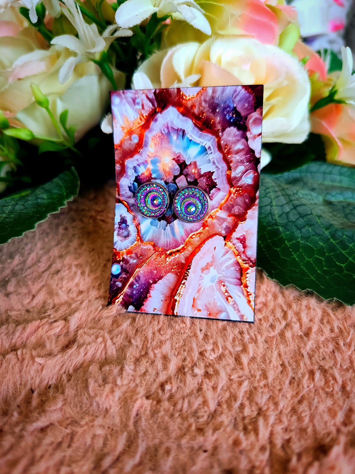 Lila csavart bedugós nikkelmentes fülbevaló