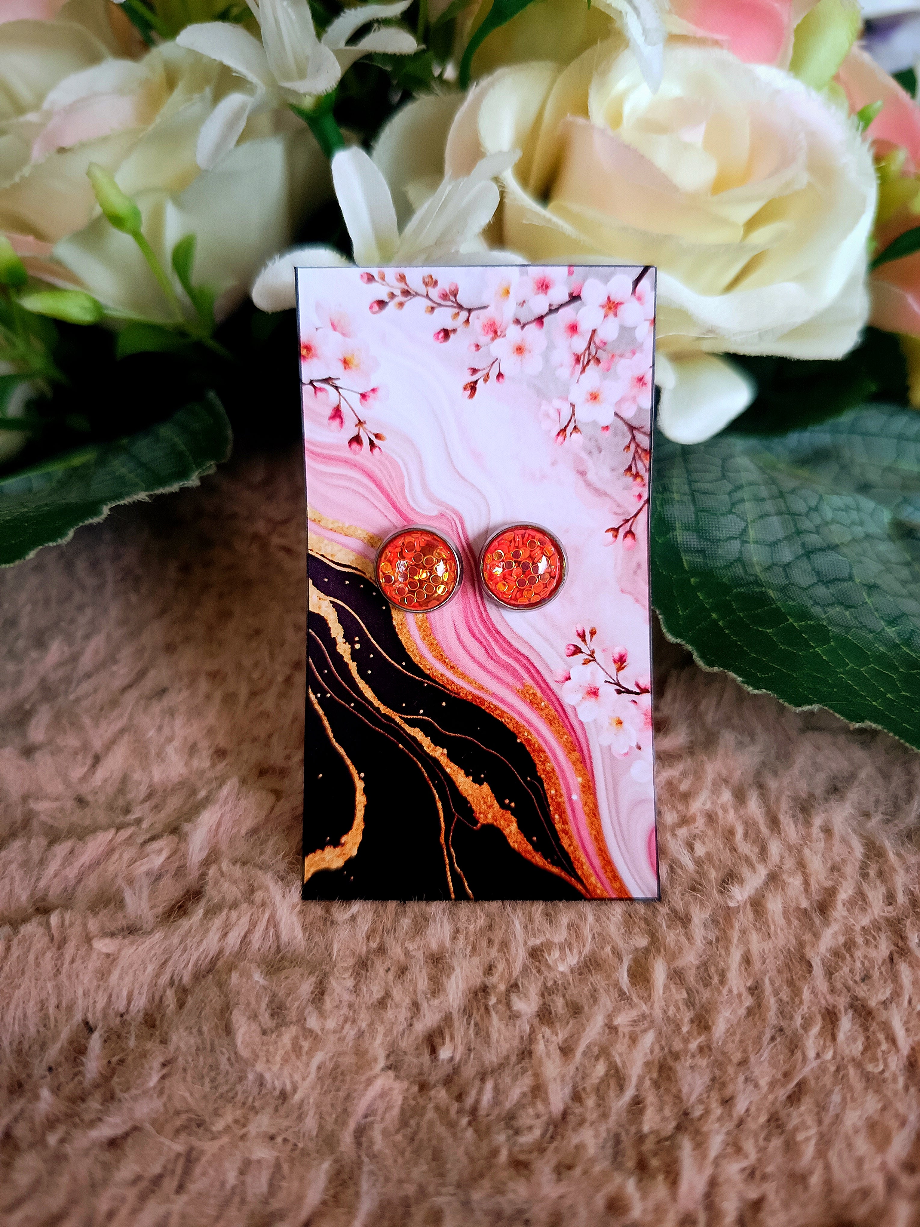 Korall konfetti bedugós nikkelmentes fülbevaló