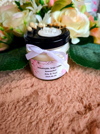 Eküvői köszönő ajándék vendégeknek feliratos ásvány gyertya fehér