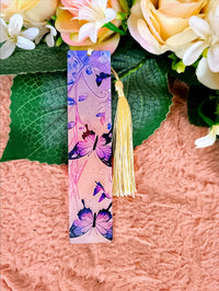 Nőnapi ajándék pillangós könyvjelző kék-fehér