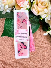 Nőnapi ajándék pillangós könyvjelző rózsaszín