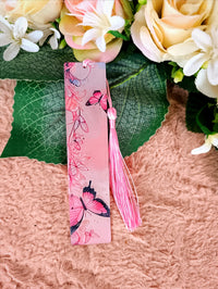 Nőnapi ajándék pillangós könyvjelző rózsaszín