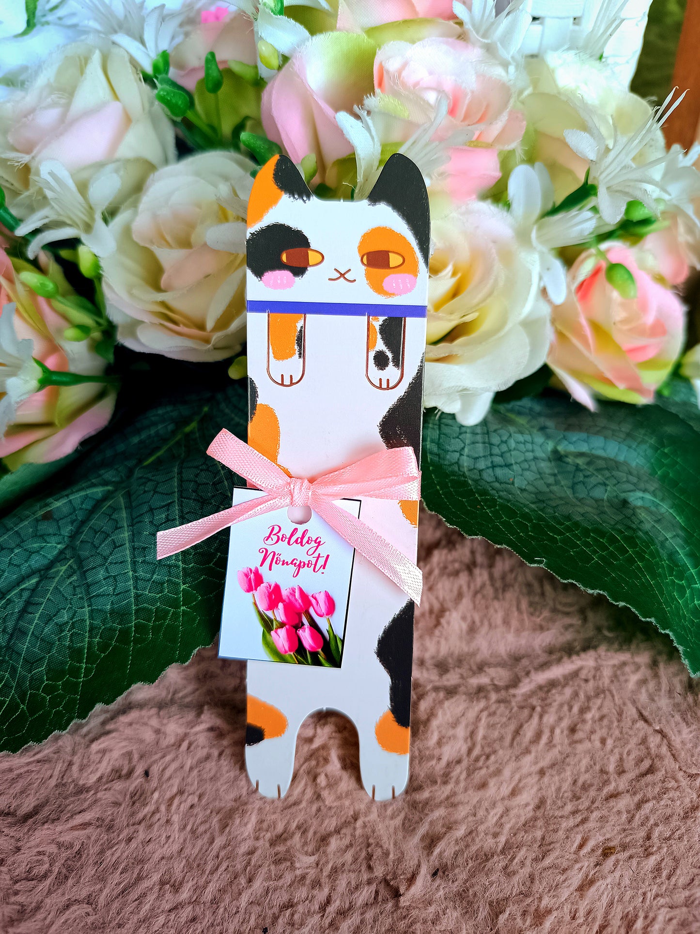 Nőnapi ajándék cicás könyvjelző III