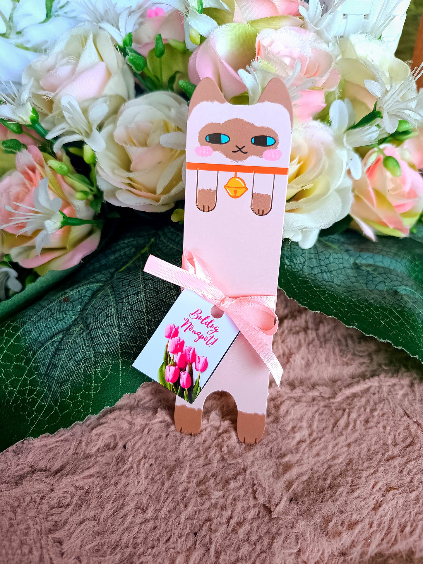 Nőnapi ajándék cicás könyvjelző II