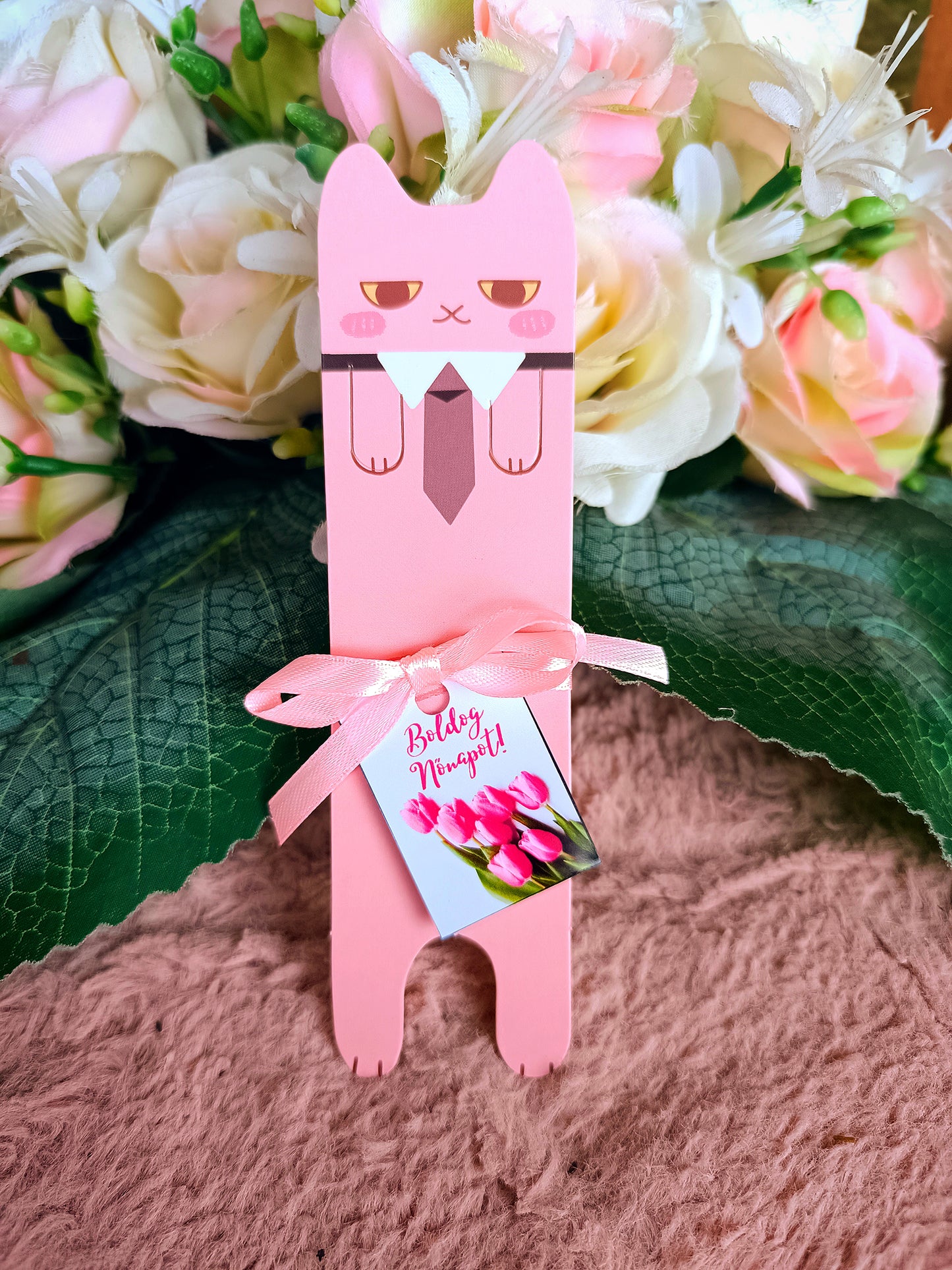 Nőnapi ajándék cicás könyvjelző