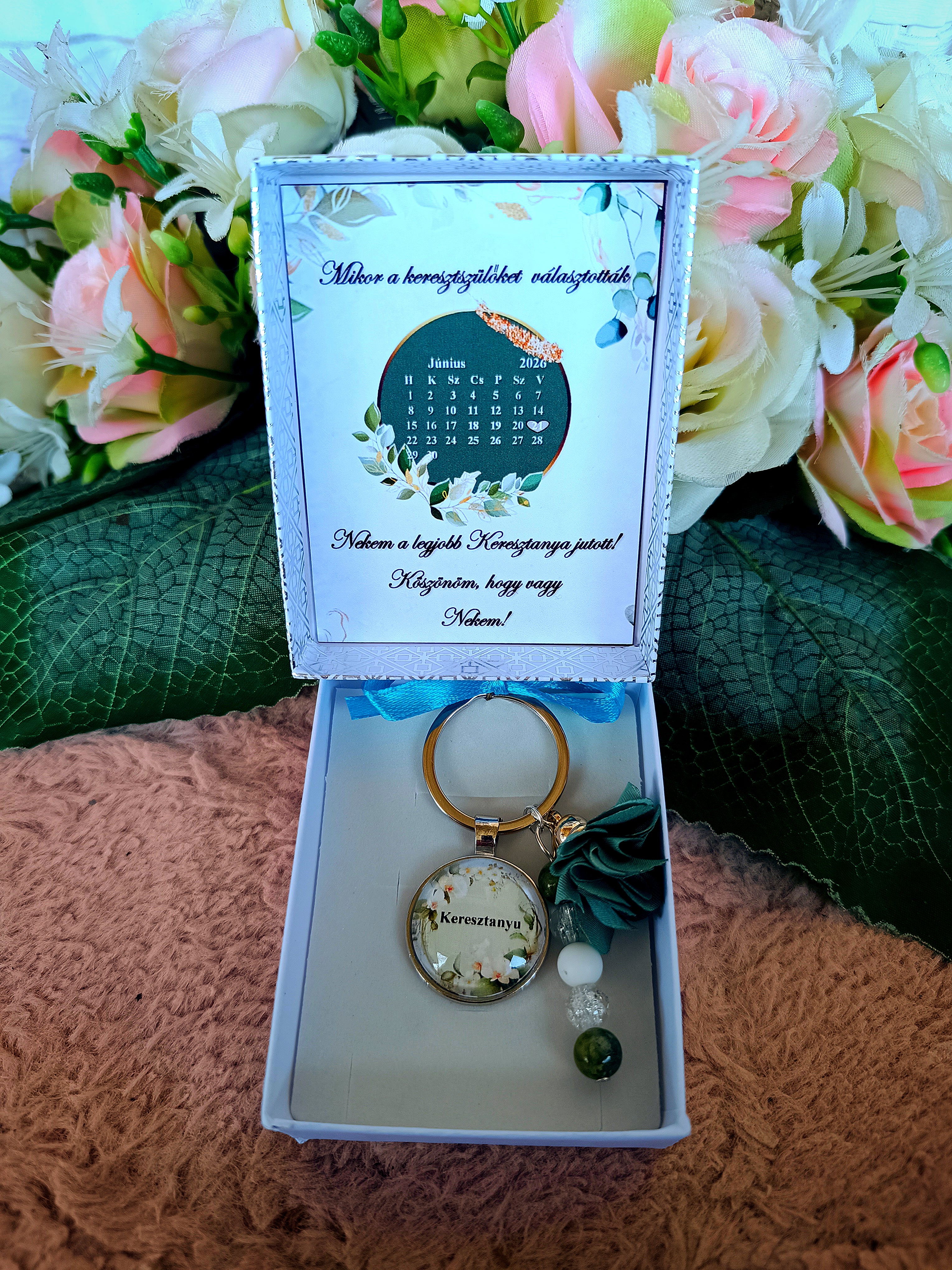 Keresztanya felkérő kulcstartó