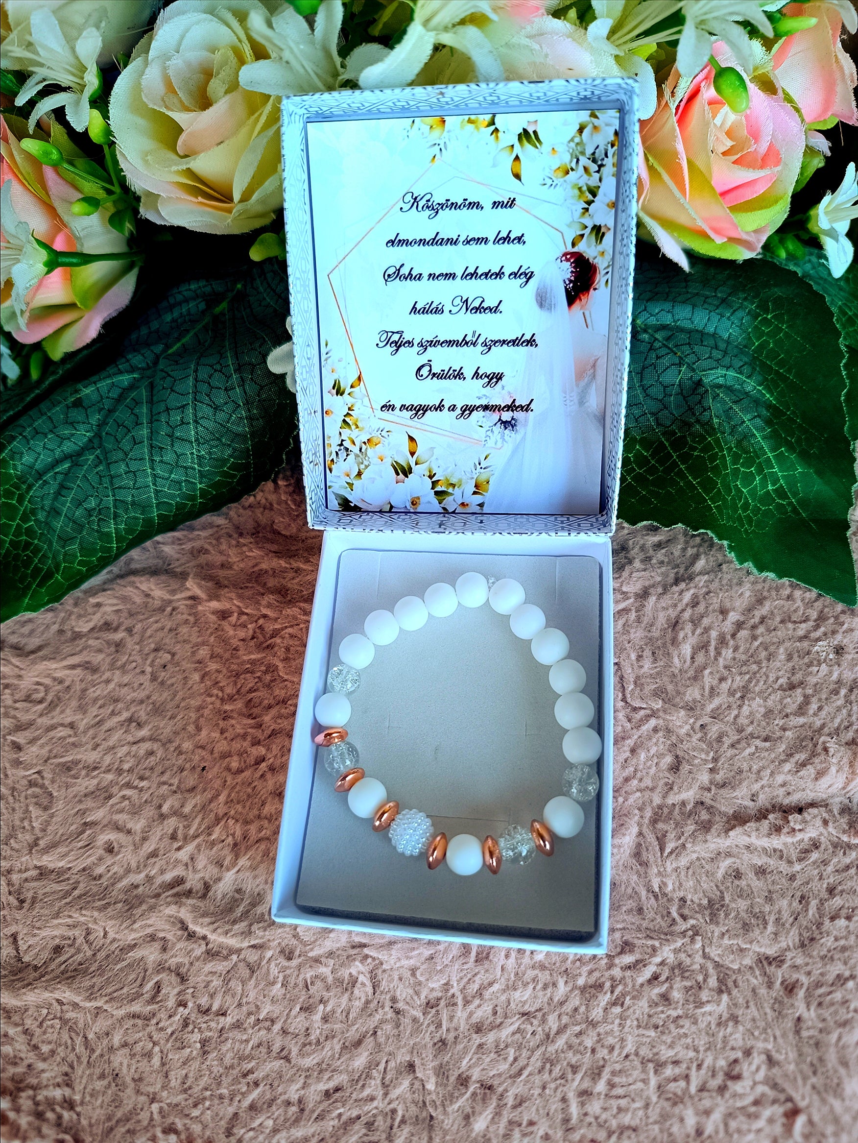 Ajándék örömanya szerencse karkötő esküvőre szülőköszöntő