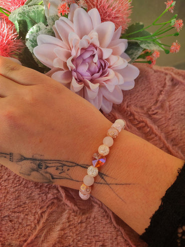 Rose gold szíves kitartás karkötő